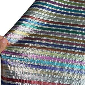 Sparkling Pastel Tablecloth Rainbow Metallic Lurex Fabric Nine Foot Diameter